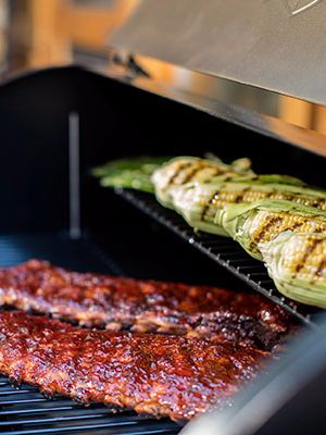 Traeger ribs and corns